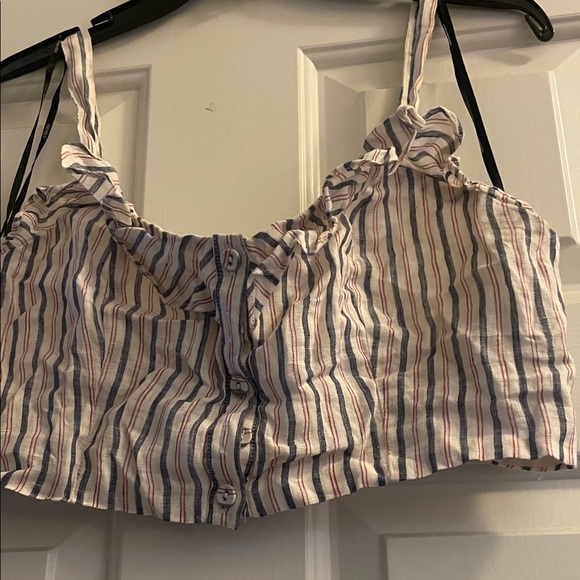 Striped Ruffle Women's Top - Picture 3 of 5